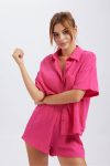 Solid-Color-Short-Sleeve-Shirt-Two-piece-Short-Set-1