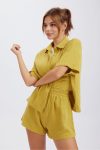 Solid-Color-Short-Sleeve-Shirt-Two-piece-Short-Set-1