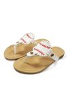 Baseball-Open-Toe-Flat-Sandals-White