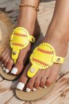 Baseball-Open-Toe-Flat-Sandals-White