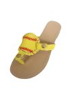 Baseball-Open-Toe-Flat-Sandals-White