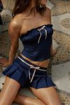 Blue-Strapless-Crop-Top-Pleated-Mini-Skirt-Suits-5