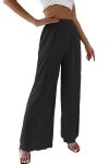 Casual-Solid-Color-Elastic-Waist-Wide-Leg-Long-Pants-1