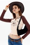 Crew-Neck-Printed-Patchwork-Crop-Top-2