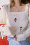 Floral-Embroidery-Knitted-Two-piece-Cardigan-3