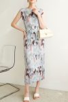 FullPleatedPrintedBackSlitDress1