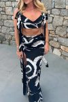 Graffiti-Print-Tie-straps-Crop-Top-Drawstring-Slit-Skirt-Suits-1