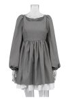 Grey-High-Waist-A-Line-Babydoll-Dress-1