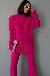 High-Collar-Ribbed-Knitted-Bell-Bottoms-Two-piece-Set-8