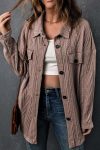 Khaki-Oversize-Textured-Knit-Button-Front-Shacket-4