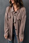 Khaki-Oversize-Textured-Knit-Button-Front-Shacket-4