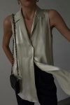 Khaki-Satin-Lapel-Cardigan-Tank-Top-2