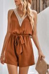 Lacework-V-Neck-Tie-waist-Rompers-7