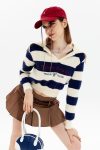 Lapel-Striped-Patchwork-Knitted-Sweater-1