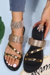 MetallicRhinestoneFlatSandals-Gold1