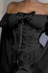 Off-Shoulder-Lace-up-Corset-Ruched-Dress-6