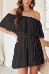 Off-Shoulder-Pleated-Tie-waist-Rompers-8