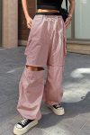 Pink-Drawstring-Zipper-Cargo-Long-Pants-4