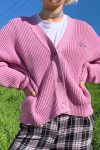 Pink-Letters-Embroidery-Button-Front-Cardigan-3