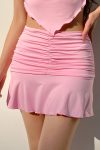 Pink-Ruched-Pack-Hip-Mini-Skirts-4