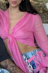 Pink-V-Neck-Tie-Front-Crop-Top-2