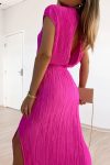 Pleated-Mock-Neck-Crop-Top-High-Waist-Slit-Skirt-Suits-4