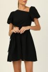 Puff-Sleeve-Cutout-Drawstring-Mini-Dress-4