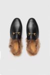 Rabbit-Fur-Lined-Leather-Loafer-Mule-black2