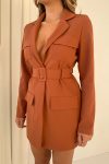 Solid-Color-Belt-Waisted-Suit-Dress-12