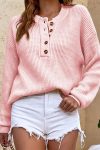 Solid-Color-Button-Up-Casual-Sweater-Beige