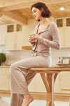 Solid-Color-Cardigan-Long-Pants-Loungewear-Three-piece-Outfit-7