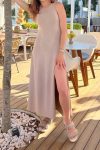 Solid-Color-Knitted-Side-Slit-Tank-Dress-8