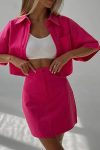 Solid-Color-Shirt-Crop-Top-High-Waist-Skirt-Suits-4