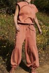 Solid-Sleeveless-Drawstring-High-Waist-Jumpsuits-2