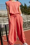 Solid-Sleeveless-Drawstring-High-Waist-Jumpsuits-2