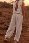 Solid-Sleeveless-Drawstring-High-Waist-Jumpsuits-2