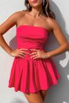 Strapless-Gather-A-line-Ruched-Dress-5