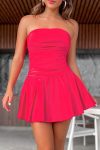 Strapless-Gather-A-line-Ruched-Dress-5