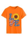 Sunflowers-Pentagram-Letter-Print-T-shirt-5