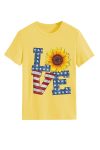 Sunflowers-Pentagram-Letter-Print-T-shirt-5