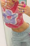 Tie-dyed-Floral-Print-Crop-Top-5