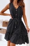 V-Neck-Sleeveless-Polka-Dots-Mini-Dress-8