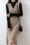 V-Neck-Solid-Color-Wool-Tank-Dress-1