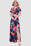 V-neckPrintedWaist-revealingTwo-pieceDress1