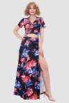 V-neckPrintedWaist-revealingTwo-pieceDress1